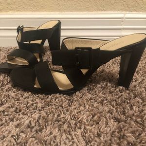 Calvin Klein slip on heel with criss cross straps